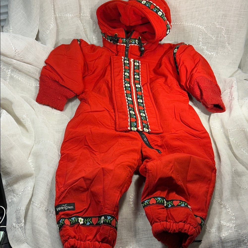 Wintergreen handmade fully lined with hood winter suit Size 18mo K00056 - Picture 11 of 16